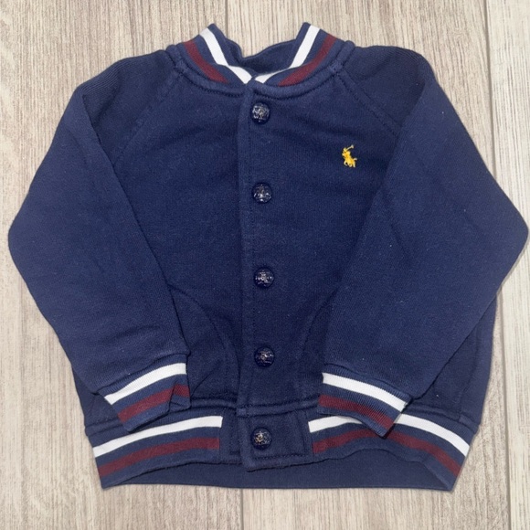 POLO RALPH LAUREN Navy Blue Baseball Varsity jacket - Picture 1 of 5